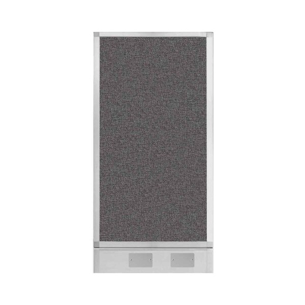 Hush Panel Configurable Cubicle Partition 2' x 4' Charcoal Gray Fabric w/ Cable Channel